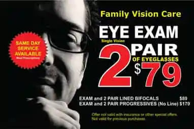 Eye exam and 2 Pair