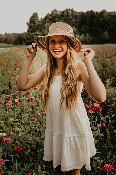 in flower field