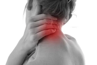 Lady experiencing neck pain
