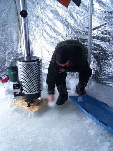 tent heater on ice