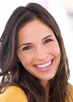 dark haired woman smiling nice white teeth, cosmetic dentistry Melrose, MA dentist