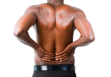 a man with lower back pain