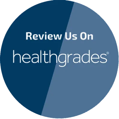 Review us on healthgrades in circle logo