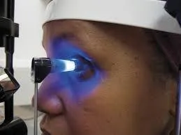 patient receiving eye exam