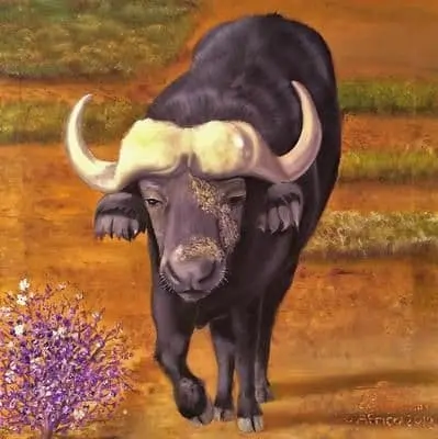 Water Buffalo painting