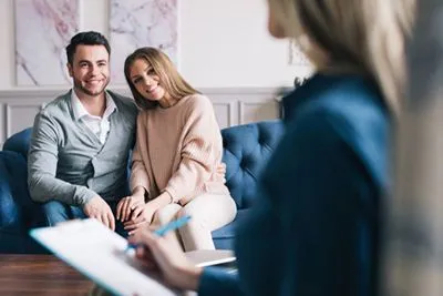 loving couple during their couples counseling session in South Barrington, IL