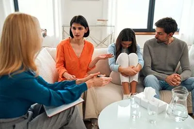 Family receiving counseling to strengthen relationships and emotional connection