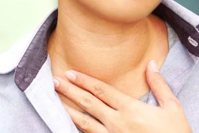 Illustration of neck mass or neck lump on person
