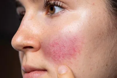 Illustration of Rosacea on patients skin