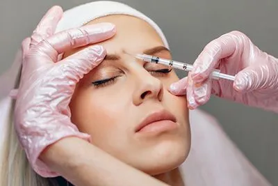 Illustration of botox procedure on clinic