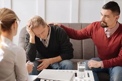 LGBT couple in a counseling session
