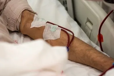 Illustration of dialysis procedure on clinic