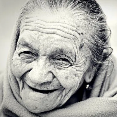 Old woman smiling