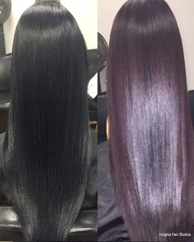 black to purple