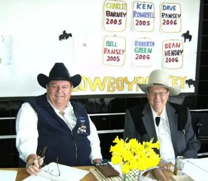 Optometrists in St. Anthony sponsor the Cowboy Poetry Reading event.