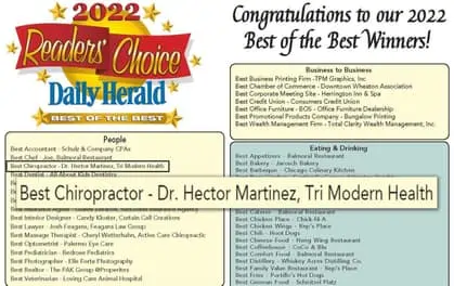Best Chiropractor - Daily Herald Readers Choice 2022