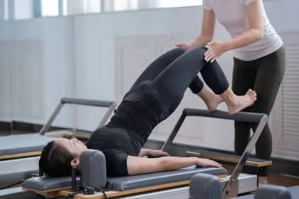 Corrective exercises performed by a patient with a chiropractor