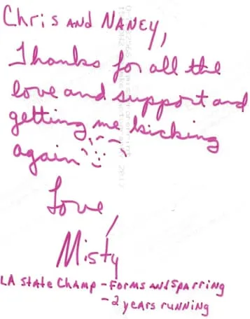 A letter from misty