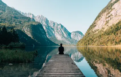 peaceful lake view
