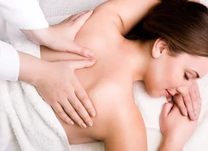 Woman having back massage 