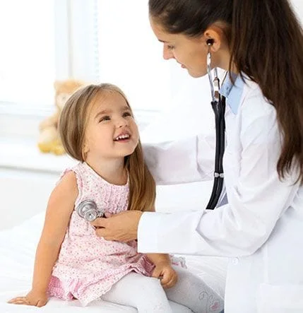 little girl with doctor