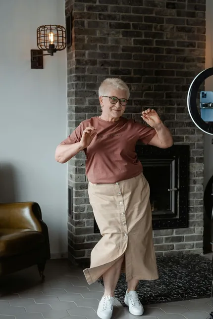 older woman dancing