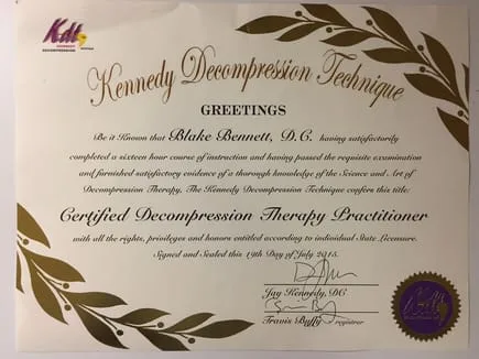 Kennedy Decompression Technique certificate