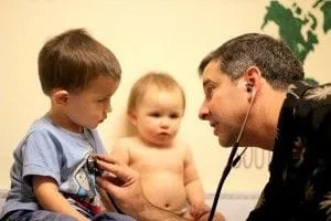 Dr. Brad Golner with young patients
