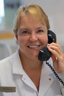 Receptionist answering phone