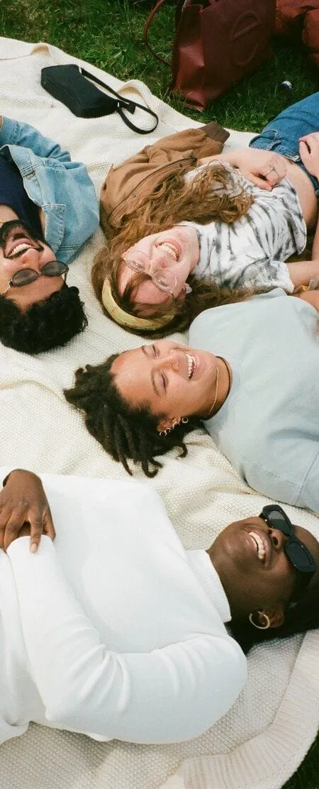 a group of friends laughing