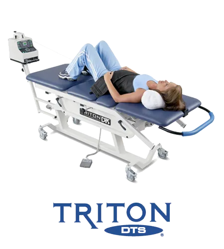 photo of a patient on our decompression table at our chiropractor in anchorage 