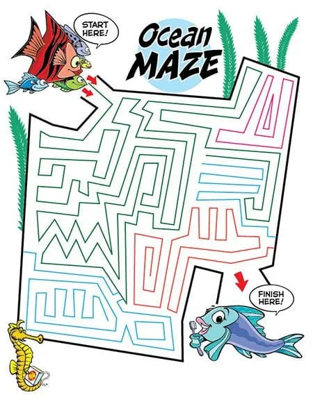 Ocean Maze Activity Sheet - Pediatric Dentist in South Miami, FL