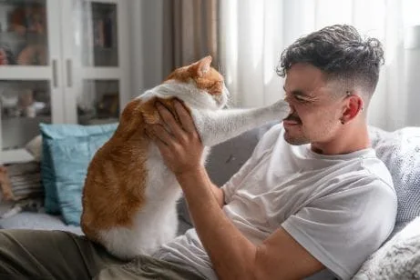 Man and Cat