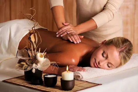 A woman having massage