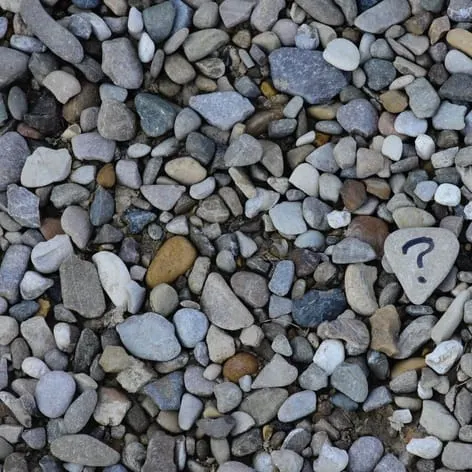 rocks with a question mark on them