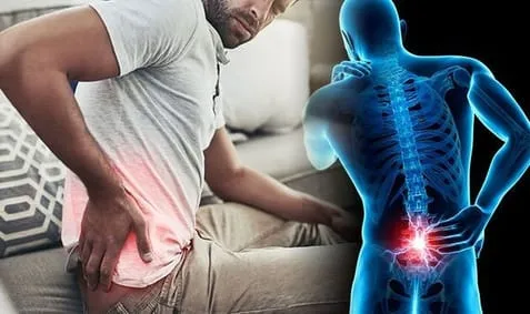 Man having low pain pain due to spine problems