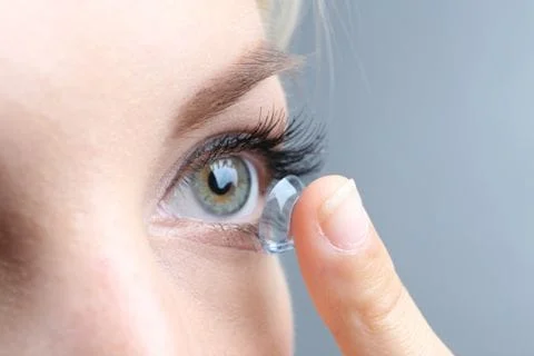 Women with contact lens