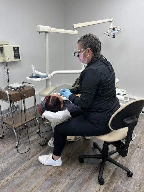 Dental appointment with patient