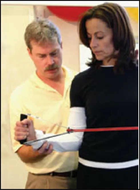 doctor helping with exercise