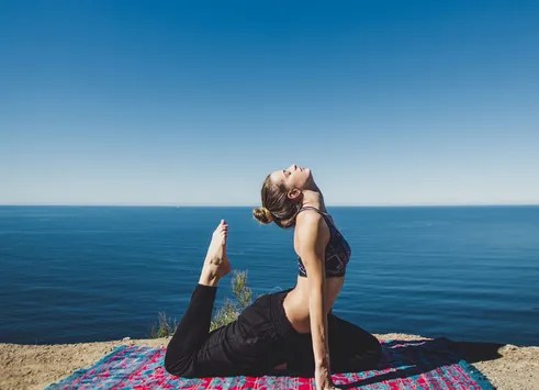 woman stretching