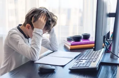 Illustration of confusing child in reading