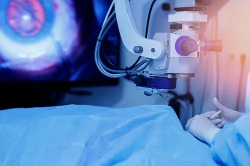 Patient undergoing LASIK surgery for vision correction.