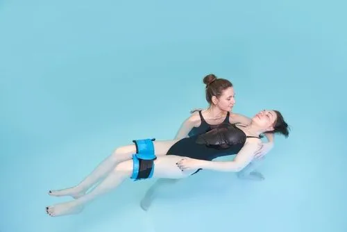 woman floating in the water