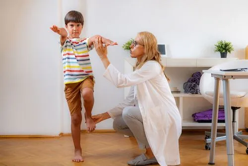 Child being examined by pediatrician during routine physical checkup.