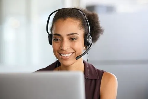 woman with headset
