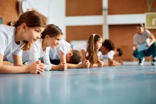 Children participating in physical education after health checkups