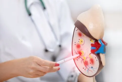 Illustration of Kidney Stones on model