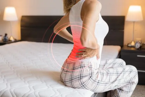 woman with back pain