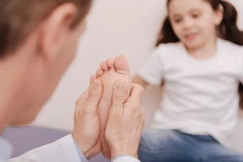 Pediatric foot exam by a podiatrist