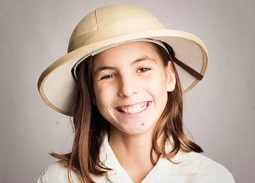 Teen girl in safari hat